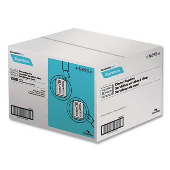 Signature Airlaid Dinner Napkins/Guest Hand Towels, 1-Ply, 15 x 16.5, White, 1,000/Carton