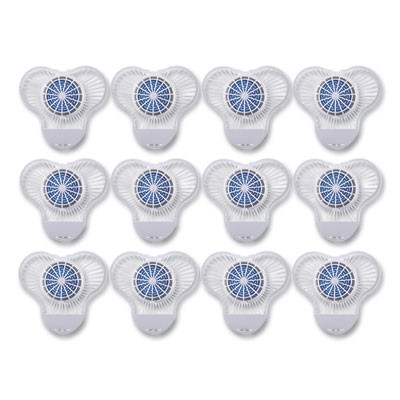 Urinal Screen With Non-Para Deodorizer Block, Green Apple Scent, Blue/White, 3.25 Oz, 12/Box