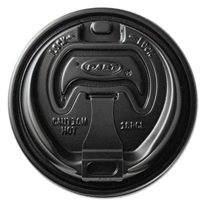 Optima Reclosable Lids For Hot Paper Cups, Fits 10 Oz To 24 Oz Hot Cups, Plastic, Black, 1,000/Carton