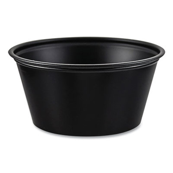 Polystyrene Portion Cups, 3.25 Oz, Plastic, Black, 250/Bag, 10 Bags/Carton