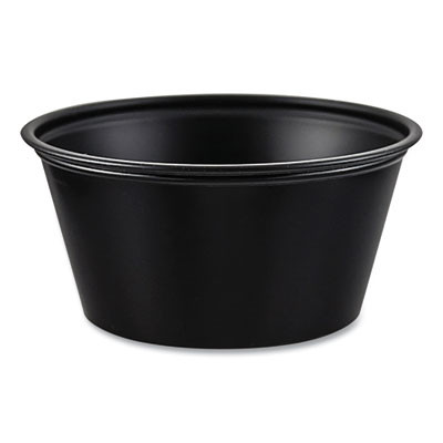 Polystyrene Portion Cups, 3.25 Oz, Plastic, Black, 250/Bag, 10 Bags/Carton