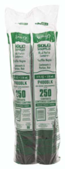 Polystyrene Portion Cups, 4 Oz, Plastic, Black, 250/Bag, 10 Bags/Carton