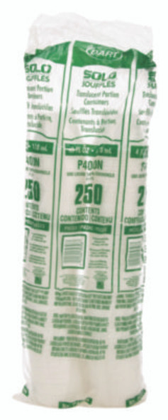 Polystyrene Portion Cups, 4 Oz, Plastic, Translucent, 250/Bag, 10 Bags/Carton