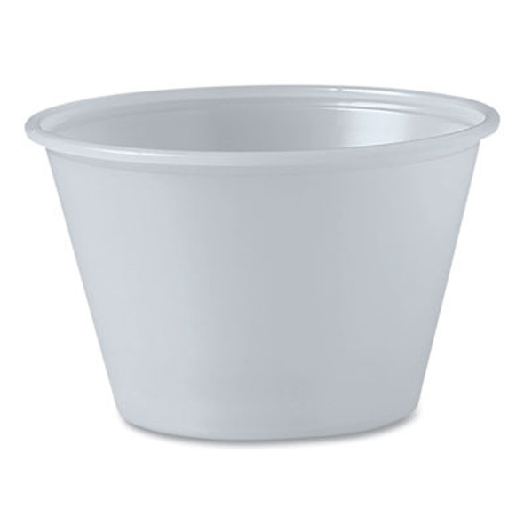 Polystyrene Portion Cups, 4 Oz, Plastic, Translucent, 250/Bag, 10 Bags/Carton