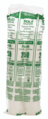 Polystyrene Portion Cups, 4 Oz, Plastic, Translucent, 250/Bag, 10 Bags/Carton