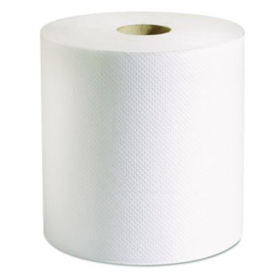 100% Recycled Hardwound Roll Paper Towels, 1-Ply, 7.88" x 800 Ft, White, 6 Rolls/Carton