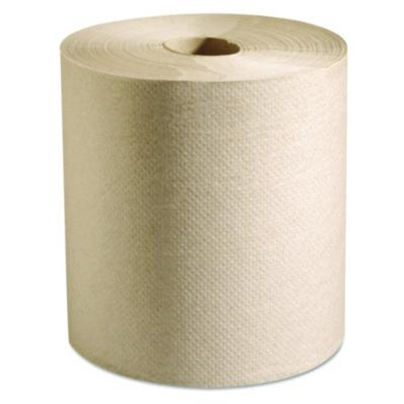 100% Recycled Hardwound Roll Paper Towels, 1-Ply, 7.88" x 800 Ft, Natural, 6 Rolls/Carton