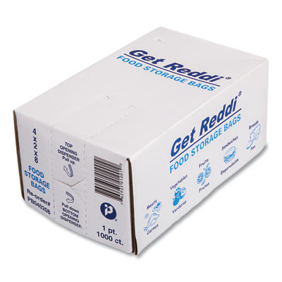 Food Bags, 16 Oz, 0.68 Mil, 4" x 2" x 8", Clear, 1,000/Carton