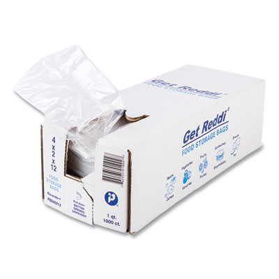 Food Bags, 32 Oz, 4" x 2" x 12", Clear, 1,000/Carton