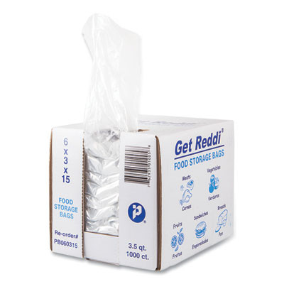 Food Bags, 112 Oz., 6" x 3" x 15", Clear, 1,000/Carton