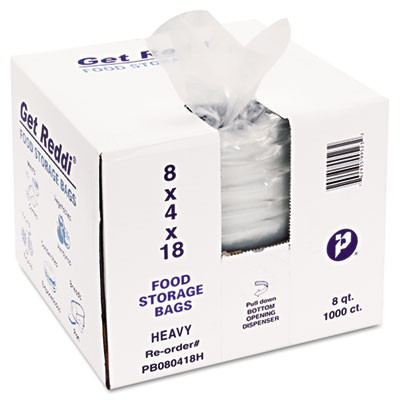 Food Bags, 2 Gal, 1 Mil, 8" x 4" x 18", Clear, 1,000/Carton