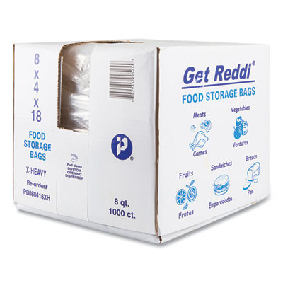 Food And Utility Bags, 2 Gal, 8" x 4" x 18", Clear, 1,000/Carton