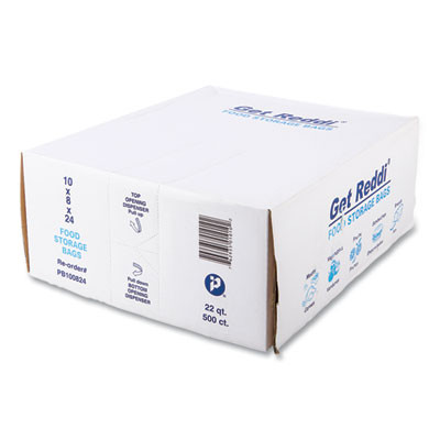 Food Bags, 5.5 Gal, 1 Mil, 10" x 8" x 24", Clear, 500/Carton