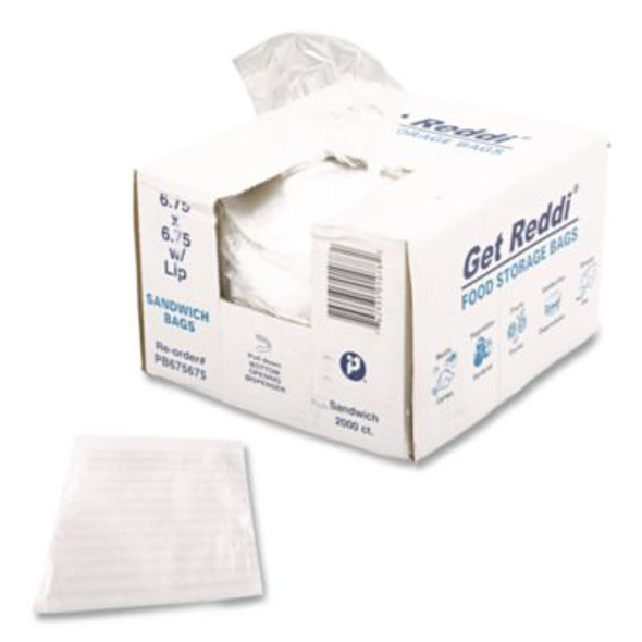 Food Bags, 6.75" x 6.75", Clear, 2,000/Carton
