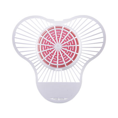 Urinal Screen With Para Deodorizer Block, Cherry Scent, Red/White, 3 Oz, 12/Box