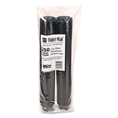 Portion Cups, 2 Oz, Plastic, Black, 250/Sleeve, 10 Sleeves/Carton