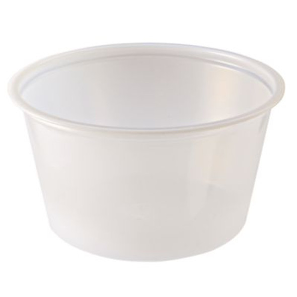 Portion Cups, 4 Oz, Plastic, Clear, 125/Sleeve, 20 Sleeves/Carton