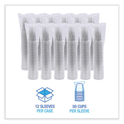 Clear Plastic Pet Cups, 24 Oz, 50 Cups/Sleeve, 12 Sleeves/Carton