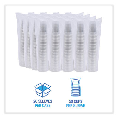 Plastic Pet Cups, 9 Oz, Clear, 50/Sleeve, 20 Sleeves/Carton