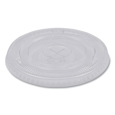 Pet Cold Cup Lids, Fits 14 Oz To 24 Oz Cold Cups, Plastic, Clear, 100/Sleeve, 10 Sleeves/Carton