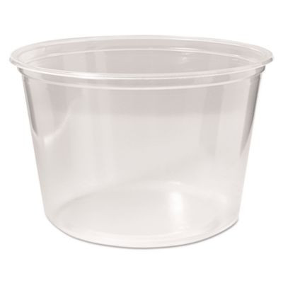 Microwavable Deli Containers, 16 Oz, 4.6" Diameter x 3" h, Clear, Plastic, 500/Carton