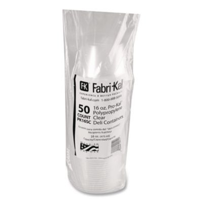 Microwavable Deli Containers, 16 Oz, 4.6" Diameter x 3" h, Clear, Plastic, 500/Carton