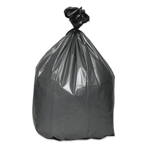 Can Liners, 45 Gal, 1.55 Mil, 39" x 46", Gray, 10 Bags/Roll, 5 Rolls/Carton