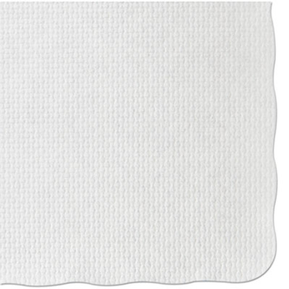 Placemats, Knurl Embossed Surface, Scalloped Edges, 13.5" x 9.5", White, 1,000/Carton