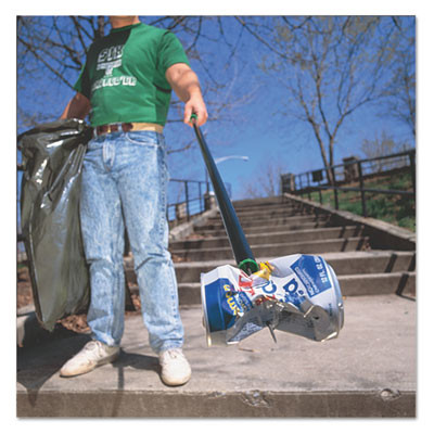 People's Paper Picker Pin Pole, 3.5 Ft, Black/Stainless Steel