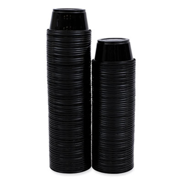 Souffle/Portion Cups, 2 Oz, Plastic, Black, 125/Sleeve, 20 Sleeves/Carton