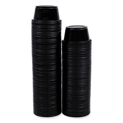Souffle/Portion Cups, 2 Oz, Plastic, Black, 125/Sleeve, 20 Sleeves/Carton