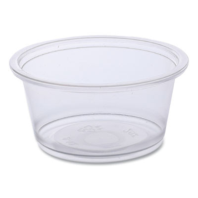 Souffle/Portion Cups, 2 Oz, Plastic, Clear, 125/Sleeve, 20 Sleeves/Carton