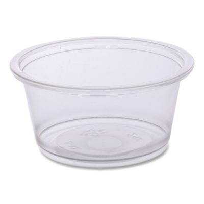 Souffle/Portion Cups, 2 Oz, Plastic, Clear, 125/Sleeve, 20 Sleeves/Carton