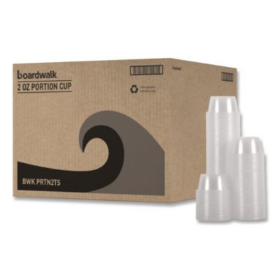 Souffle/Portion Cups, 2 Oz, Plastic, Clear, 125/Sleeve, 20 Sleeves/Carton