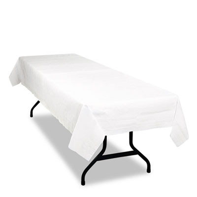 Table Set Poly Tissue Table Cover, 54" X 108", White, 6/Pack