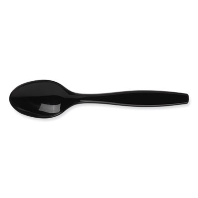 Individually Wrapped Heavyweight Spoons, Plastic, Black, 1,000/Carton