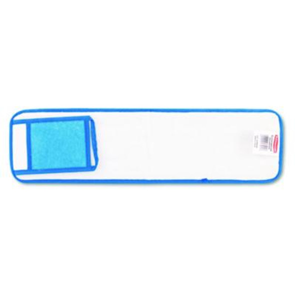 Microfiber Wet Mopping Pad, 24" Long, Split Nylon/Polyester Blend, Blue