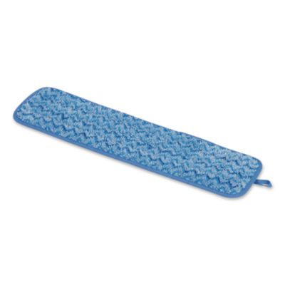 Microfiber Wet Mopping Pad, 24" Long, Split Nylon/Polyester Blend, Blue