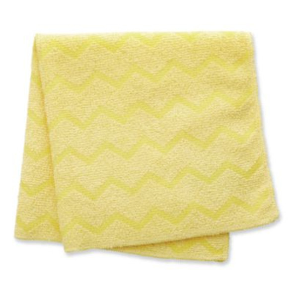 Reusable Cleaning Cloths, Microfiber, 16 X 16, Yellow, 12/Carton