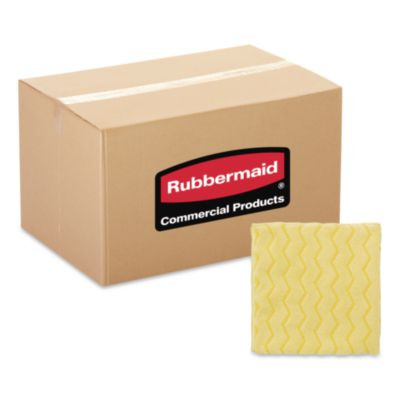 Reusable Cleaning Cloths, Microfiber, 16 X 16, Yellow, 12/Carton