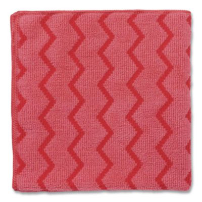 Hygen Microfiber Cleaning Cloths, 16 X 16, Red, 12/Carton