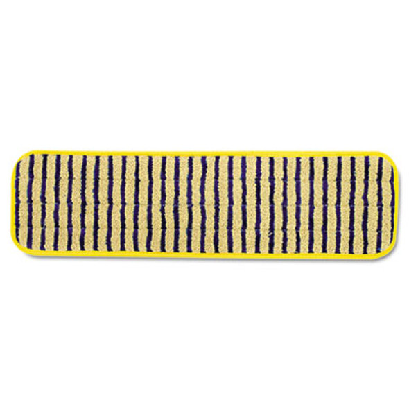 Microfiber Scrubber Pad, Vertical Polyprolene Stripes, 18", Yellow, 6/Carton
