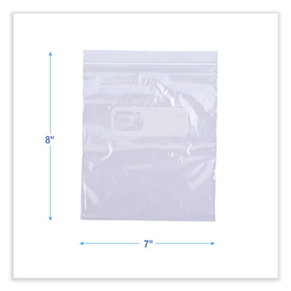 Reclosable Food Storage Bags, Quart, 7" x 8", Clear, 500/Box