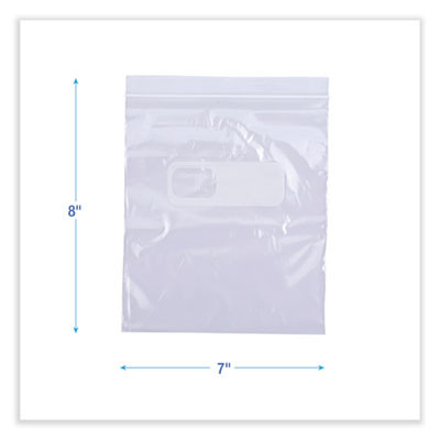 Reclosable Food Storage Bags, Quart, 7" x 8", Clear, 500/Box