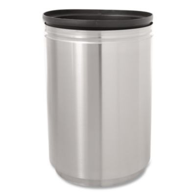 Designer Line Eclipse Waste Receptacle, 30 Gal, Steel, Stainless Steel