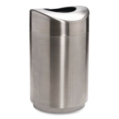 Designer Line Eclipse Waste Receptacle, 30 Gal, Steel, Stainless Steel