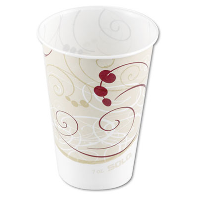 Symphony Design Wax-Coated Paper Cold Cups, Proplanet Seal, 7 Oz, Beige/White/Red, 100/Sleeve, 20 Sleeves/Carton