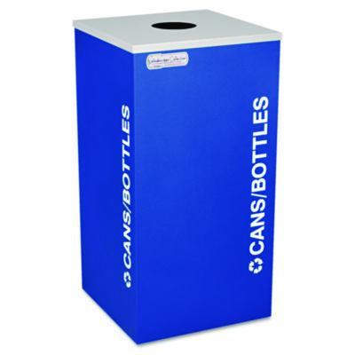 Kaleidoscope Collection Bottle/Can Recycling Receptacle, 24 Gal, Steel, Royal Blue
