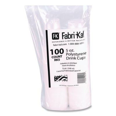 Rk Ribbed Cold Drink Cups, 5 Oz, Plastic, Clear, 100/Bag, 25 Bags/Carton