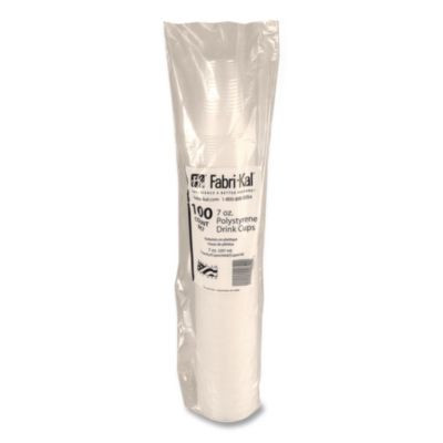 Rk Ribbed Cold Drink Cups, 7 Oz, Plastic, Clear, 100/Bag, 25 Bags/Carton